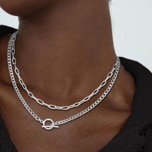 Elegant Silver Chain Necklaces (2)